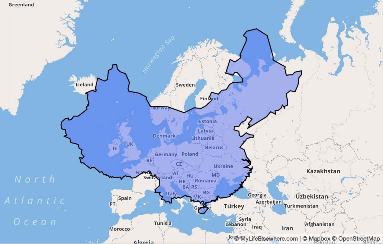 How Big is China? BIG! Map thanks to mylifeelsewhere.com