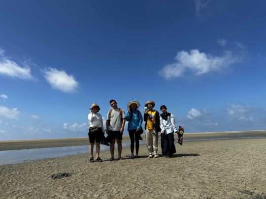 Staff and Aaron on Silver Beach